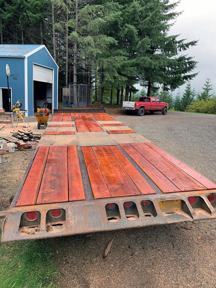 Douglas Fir boards custom milled for trailer floor
